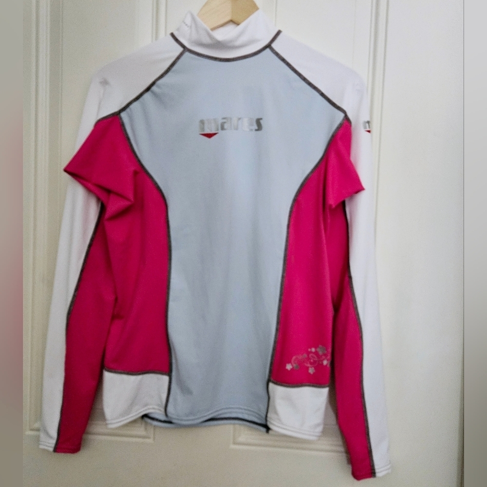 Mares Trilastic Rash Guard UV Protection Shirt Long Sleeve Pink lBlue size 14 - Picture 3 of 12